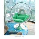 Függő fotel állvánnyal, átlátszó/ezüst/szürke, BUBBLE NEW TYP 2