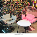 Függő fotel állvánnyal, átlátszó/ezüst/szürke, BUBBLE NEW TYP 2