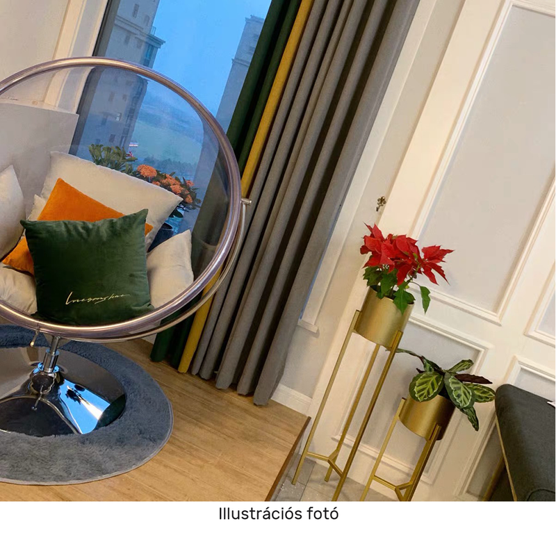 Függő fotel állvánnyal, átlátszó/ezüst/szürke, BUBBLE NEW TYP 2