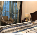 Függő fotel állvánnyal, átlátszó/ezüst/szürke, BUBBLE NEW TYP 2