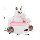 Babzsák unikornis, fehér/rózsaszín/szín mix, BUFEL