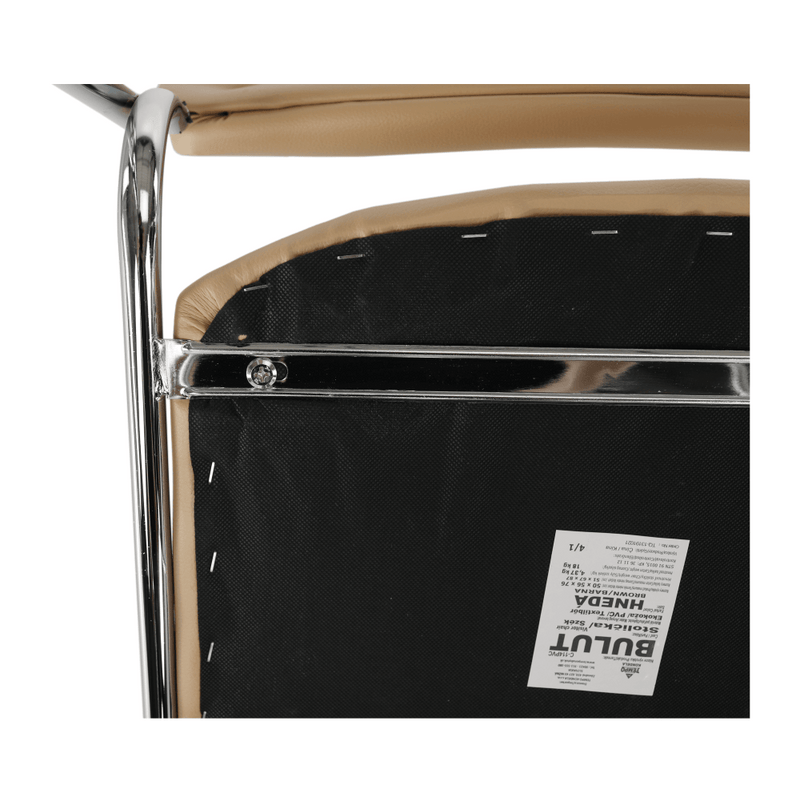 Szék tárgyalóterembe, barna textilbőr, BULUT