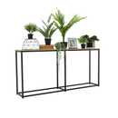 Konzolasztal ipari stílusban, tölgy/fekete, BUSTA