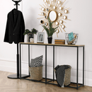 Konzolasztal ipari stílusban, tölgy/fekete, BUSTA