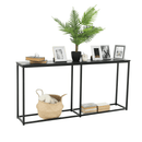 Konzolasztal ipari stílusban, sötétszürke grafit/fekete, BUSTA