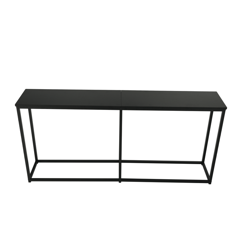 Konzolasztal ipari stílusban, sötétszürke grafit/fekete, BUSTA