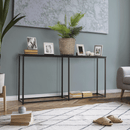 Konzolasztal ipari stílusban, sötétszürke grafit/fekete, BUSTA