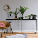 Konzolasztal ipari stílusban, sötétszürke grafit/fekete, BUSTA