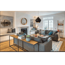 Konzolasztal ipari stílusban, tölgy/fekete, BUSTA