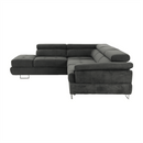 Ülőgarnitúra tárolóhellyel, szürke, szövet, balos, BUTON R