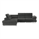 Ülőgarnitúra tárolóhellyel, szürke, szövet, balos, BUTON R