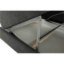 Ülőgarnitúra tárolóhellyel, szürke, szövet, balos, BUTON R