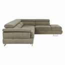 Ülőgarnitúra tárolóhellyel, világosbarna melír, szövet, jobbos, BUTON R