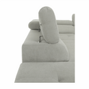 Ülőgarnitúra tárolóhellyel, világosszürke, szövet, balos, BUTON R