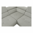 Ülőgarnitúra tárolóhellyel, világosszürke, szövet, balos, BUTON R