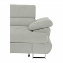 Ülőgarnitúra tárolóhellyel, világosszürke, szövet, balos, BUTON R