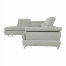 Ülőgarnitúra tárolóhellyel, világosszürke, szövet, balos, BUTON R