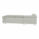Ülőgarnitúra tárolóhellyel, világosszürke, szövet, balos, BUTON R