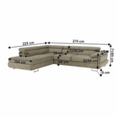 Ülőgarnitúra, világosbarna melír, szövet, balos, BUTON P