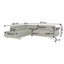 Ülőgarnitúra, világos szürke, szövet, balos, BUTON P