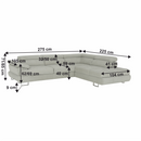 Ülőgarnitúra, világosszürke, szövet, jobbos, BUTON P