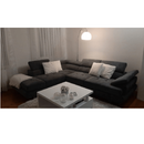 Ülőgarnitúra tárolóhellyel, szürke, szövet, balos, BUTON R