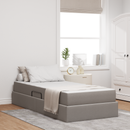 vidaXL Ágy tárolóval és matraccal Tópszínű 100 x 200 cm Poliészter