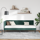 vidaXL Sarokágy keret fejtámlával Sötétzöld 80 cm x 200 cm Bársony