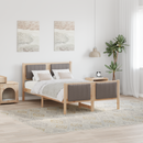 vidaXL Ágykeret fejtámlával Barna és taupe 120 x 190 cm Tömör fenyőfa