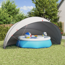 vidaXL Medence kupola Szürke és narancs 592 x 590 x 275 cm