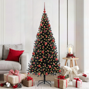 vidaXL Karácsonyfa 300 LED-del állvánnyal Fekete 180 cm PVC