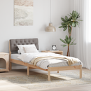 vidaXL Ágykeret fejtámlával Barna és taupe 80 x 200 cm Tömör fenyőfa