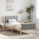 vidaXL Ágykeret fejtámlával Világosszürke 90 x 200 cm szövet