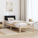 vidaXL Ágykeret fejtámlával Barna és fekete 75 x 190 cm Tömör fenyőfa
