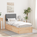 vidaXL Ágykeret Kárpitozott Fejtámlával Világosszürke 75 x 190 cm