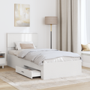 vidaXL Ágykeret fiókkal fejtámlával Fehér 90 x 190 cm Szerelt Fa