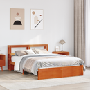vidaXL Ágykeret fejtámlával Faggyú barna 160 x 200 cm Tömör fenyőfa