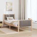 vidaXL Ágykeret fejtámlával Barna és taupe 75 x 190 cm Tömör fenyőfa