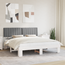 vidaXL Ágykeret Kárpitozott Fejtámlával Világosszürke 180 x 200 cm