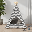 vidaXL Kiskedvenc teepee párnával Fehér és Szürke 50 x 50 x 60 cm