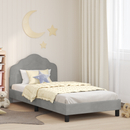 vidaXL Gyerekágy kerettel Világosszürke 80 x 200 cm Bársony