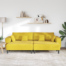 vidaXL Kanapé 3 pcs Sárga 250 x 188 x 76 cm Bársony