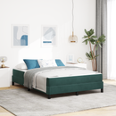 vidaXL Boxrugós ágy matracmal Sötétzöld 140 x 190 cm szövet