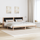 vidaXL Ágykeret fejtámlával Fekete 200 x 200 cm Tömör fenyőfa