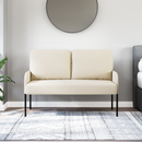 vidaXL Kanapék párnával 110cm Krém Furnér