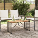 vidaXL Kültéri Asztal Szürke és Barna 80 x 40 x 40 cm polirattan