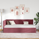 vidaXL Sarokágy keret fejtámlával Bordó 90 x 200 cm szövet