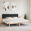 vidaXL Ágykeret Kárpitozott Fejtámlával Fekete 200 x 200 cm
