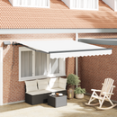 vidaXL Behúzható napellenző Fehér 300 x 250 cm Szövet és Alumínium