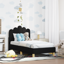 vidaXL Gyerekágy keret fejtámlával Fekete 70 x 140 cm Szövet